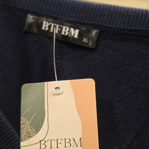 BTFBM Navy Blue Oversized Crew Neck Sweatshirt Sz XL - Picture 14 of 14